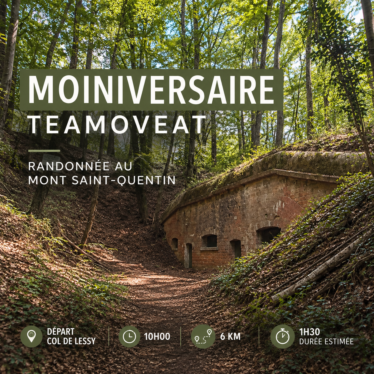 Balade pédestre au Mont Saint-Quentin. Départ du Col de Lessy à 10h00. Distance : 6 km. Durée estimée : 1h30.